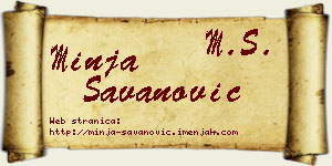 Minja Savanović vizit kartica